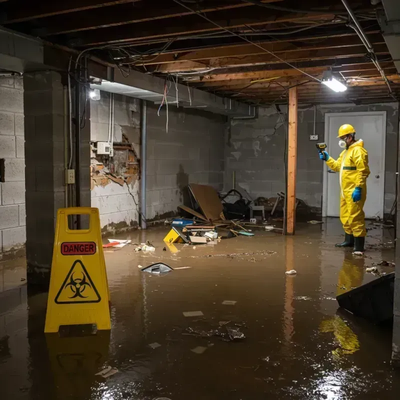 Flooded Basement Electrical Hazard in Delmont, PA Property